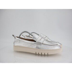 Vionic Chantel Penny Loafer Womens Size 11 Silver Leather Slip On Flat Shoes